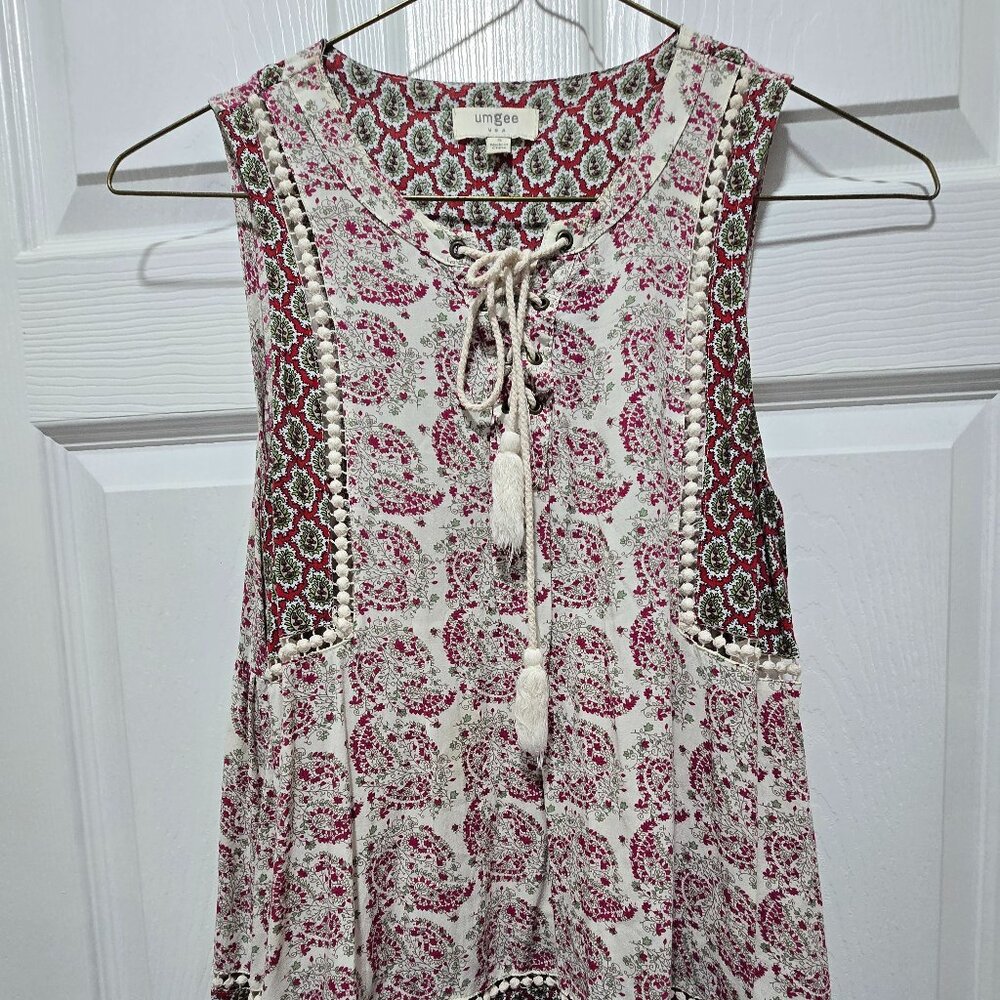 Umgee USA Top/Blouse Womens Small BoHo Hippie Paisley Flowy Artsy Fairy